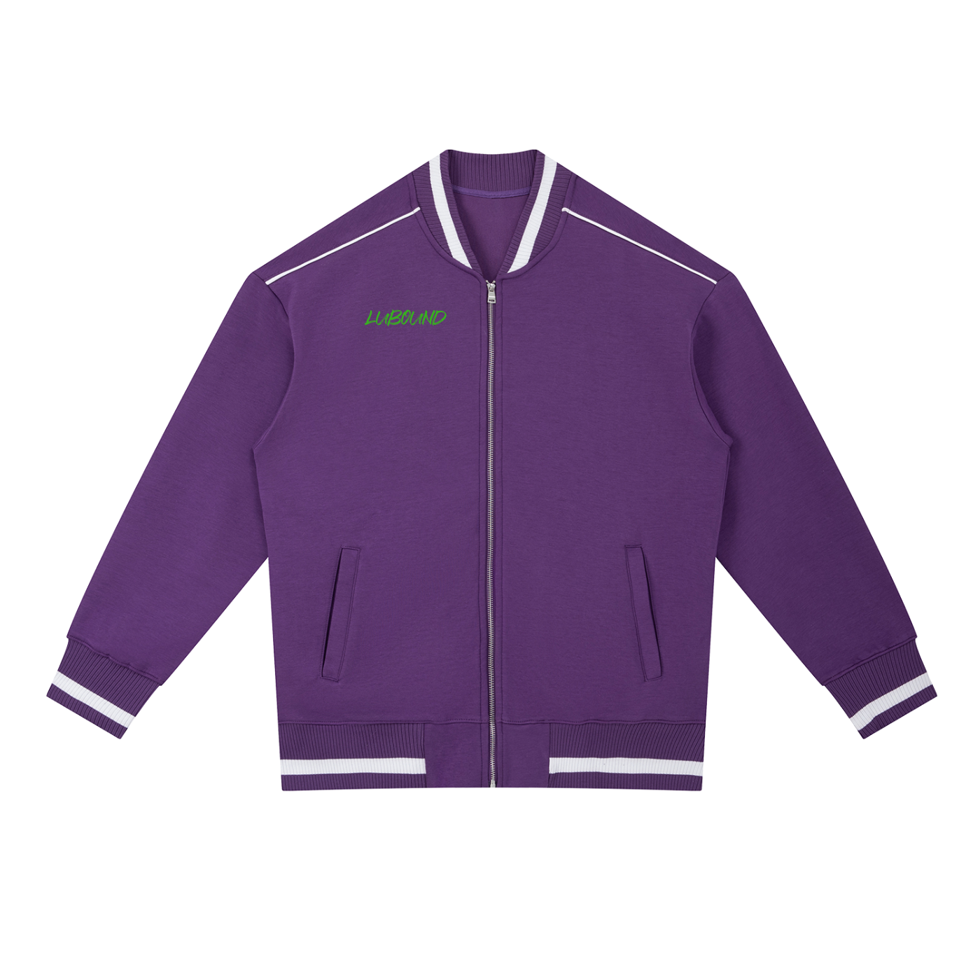 Contrast Piping Zip Bomber Jacket