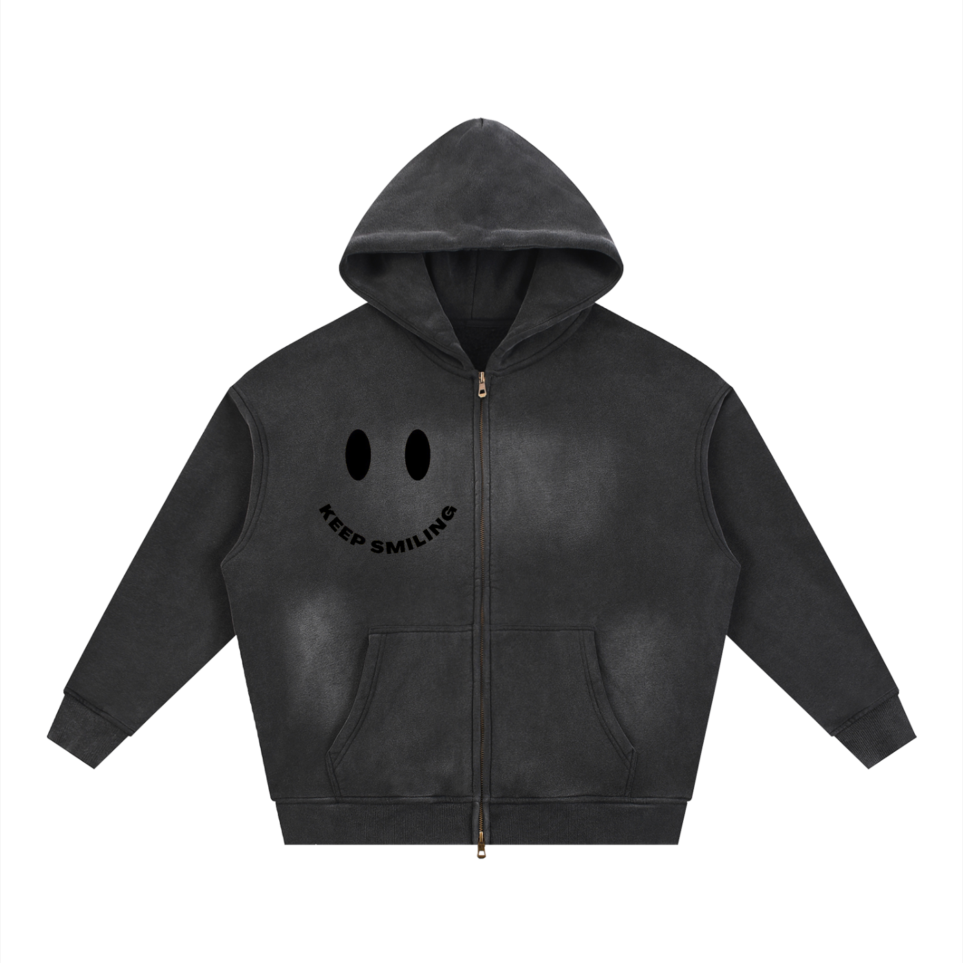 Sunfade Two-way Zipper Boxy Fleece Hoodie
