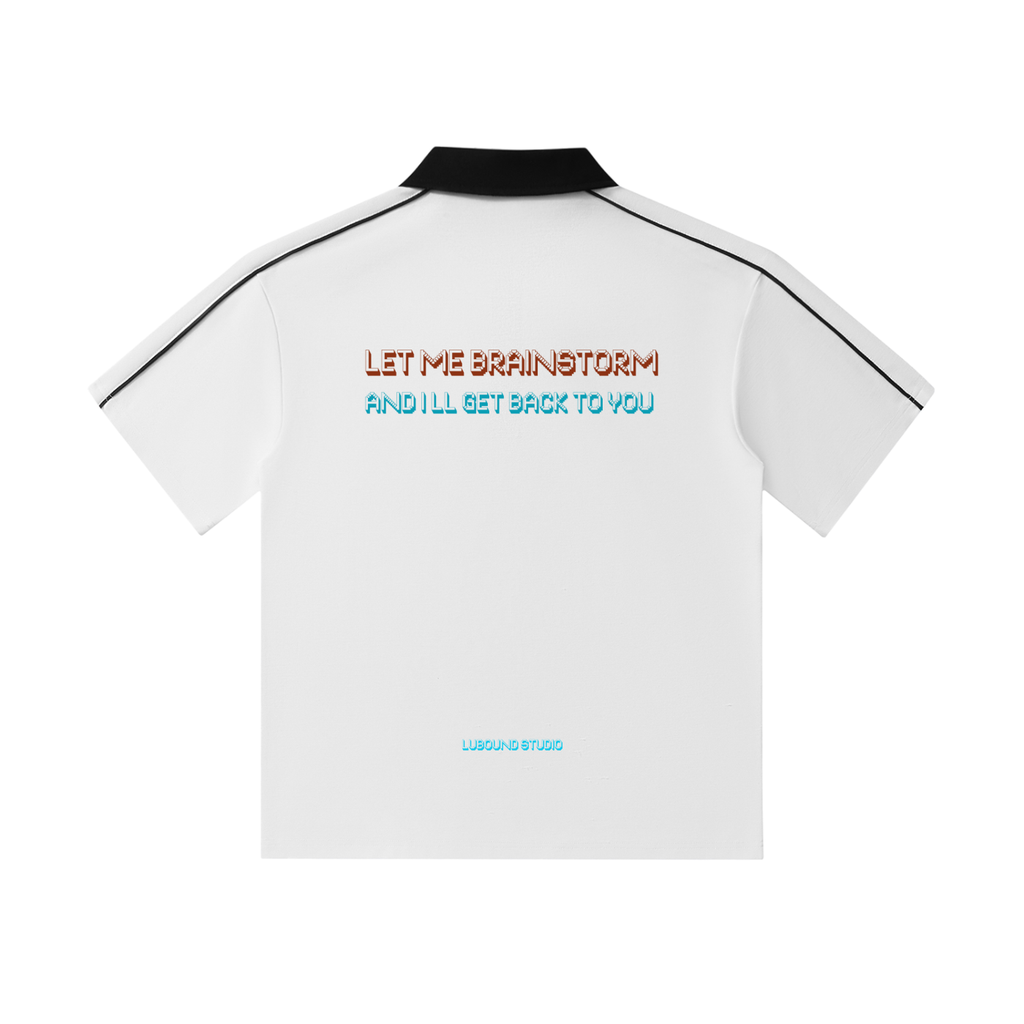 Brainstorming Contrast Collar Short-Sleeve Polo Shirt