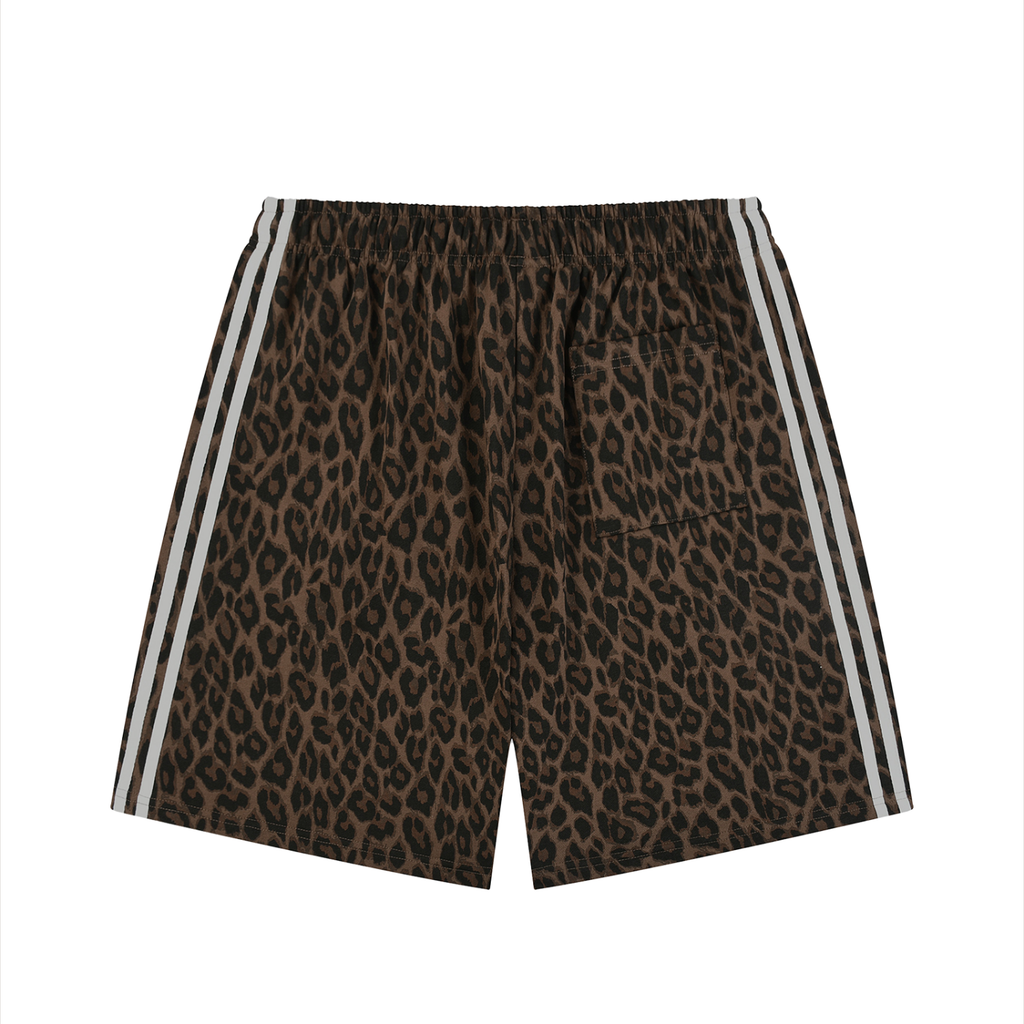 Unisex Heavyweight Leopard Drawstring Shorts