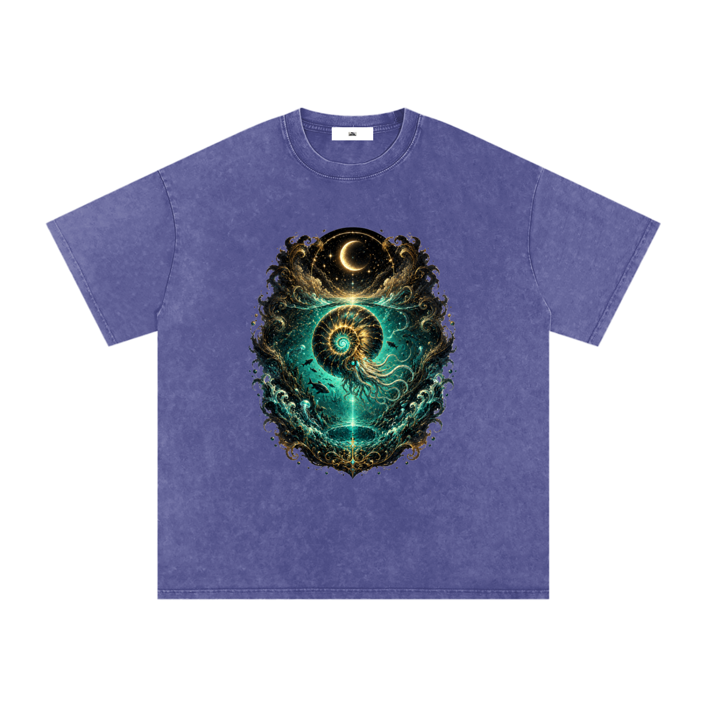 Snow Washed Oversized Cotton T-Shirt