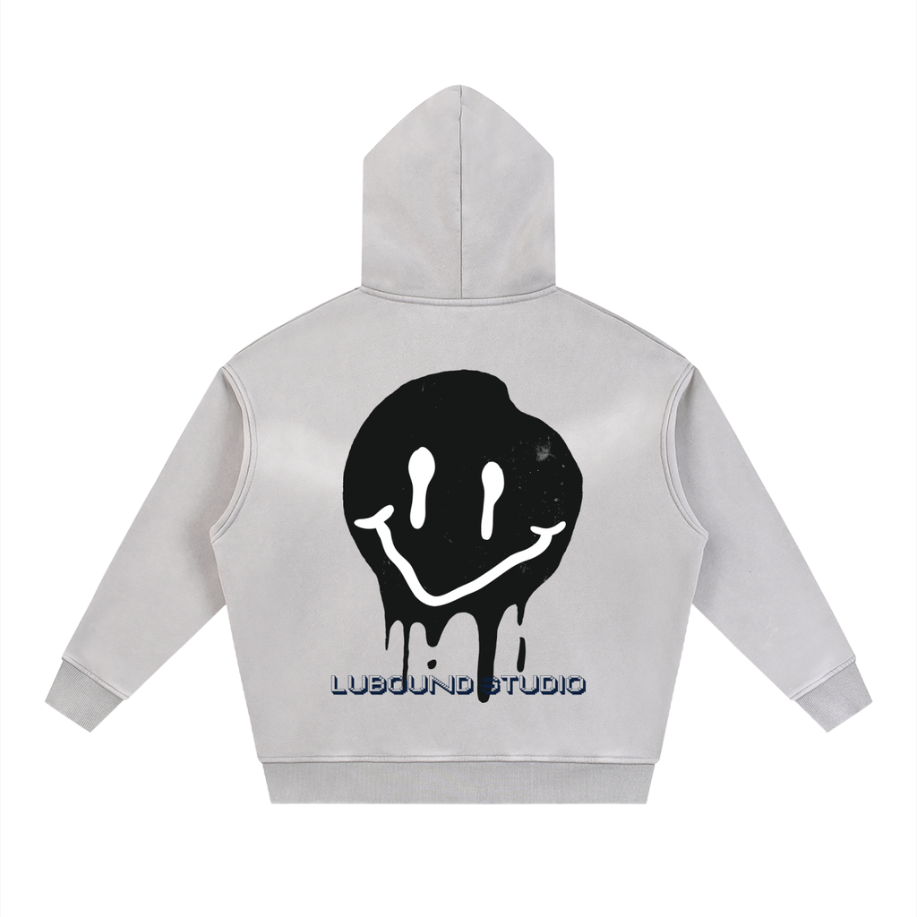 Sunfade Two-way Zipper Boxy Fleece Hoodie