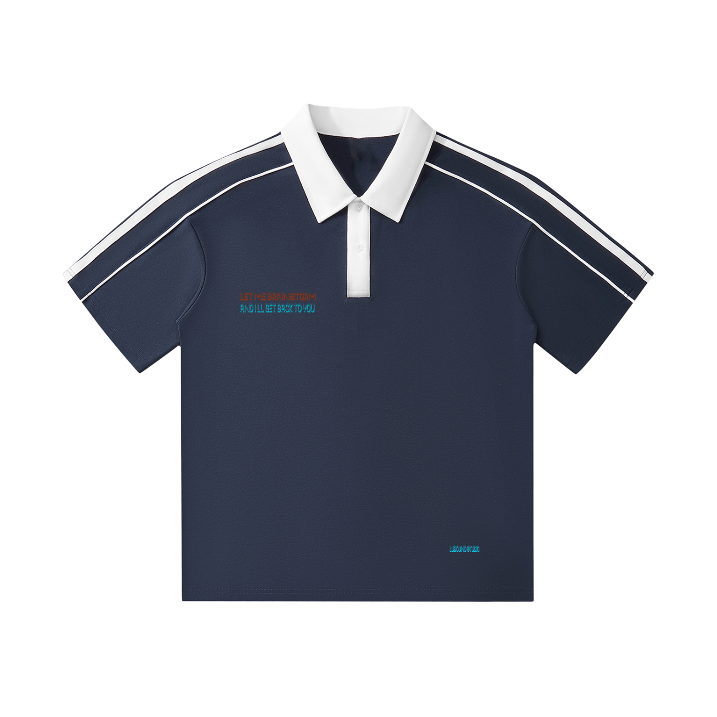 Brainstorming Contrast Collar Short-Sleeve Polo Shirt