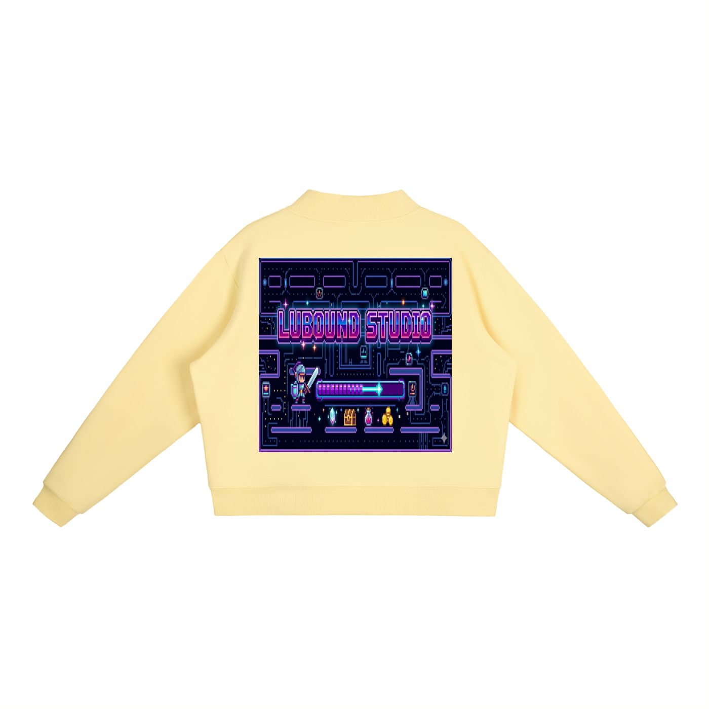 Essential Fleece Mock-Neck Crew Sweatshirt