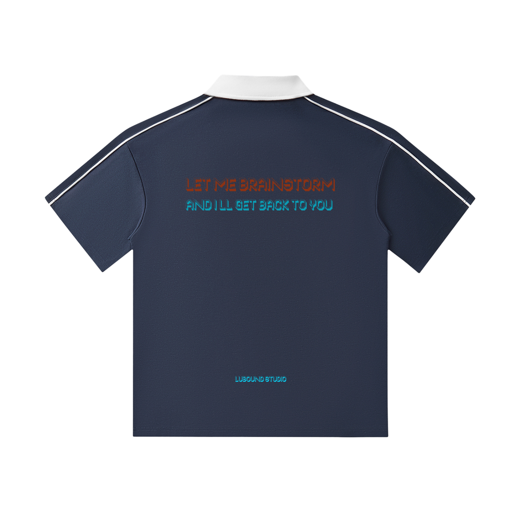 Brainstorming Contrast Collar Short-Sleeve Polo Shirt