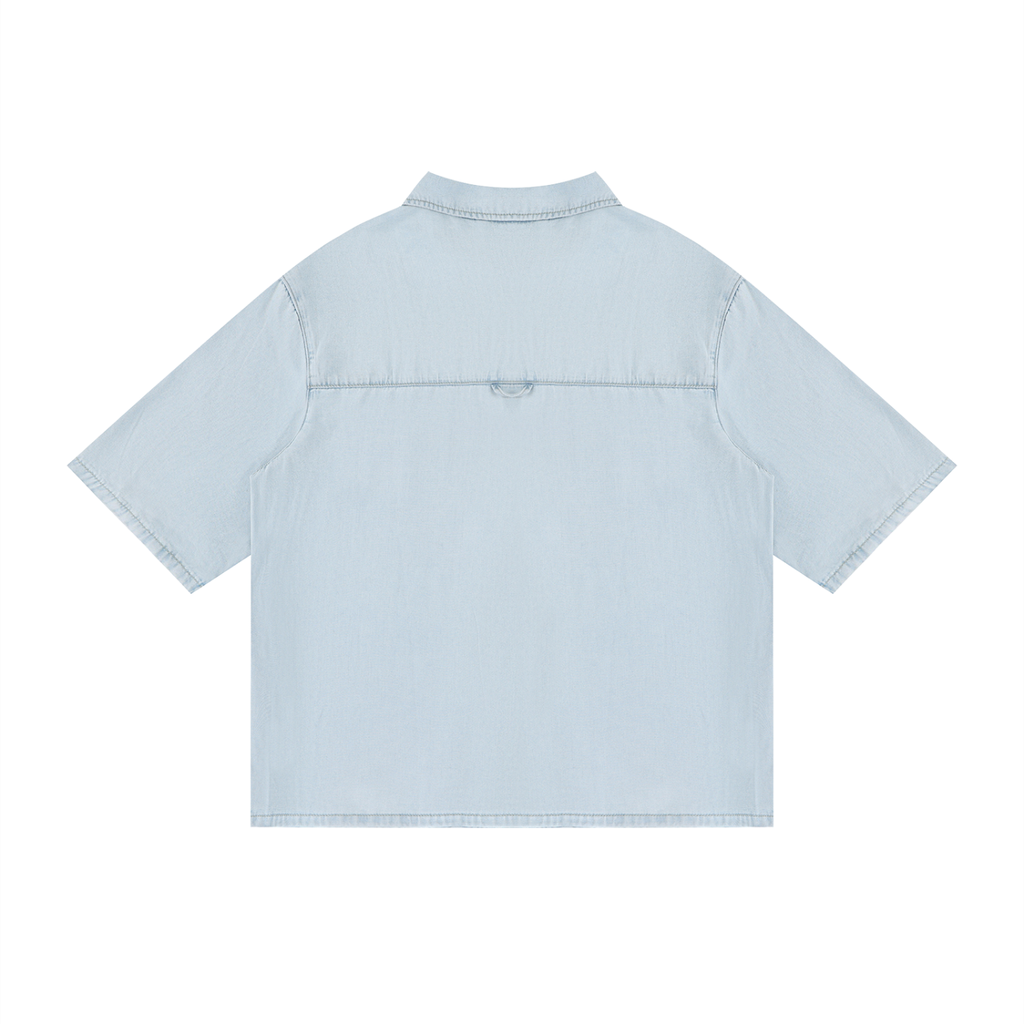 Unisex Vintage Wash Drop Shoulder Lyocell Shirt