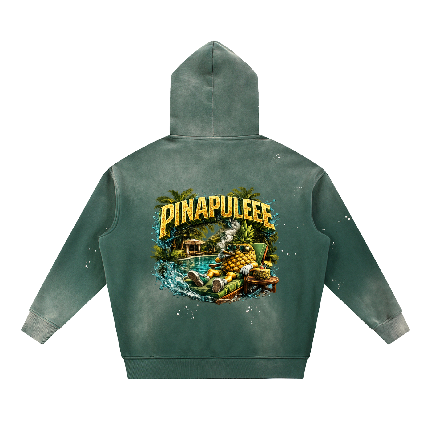 Vintage Washed Frayed Fleece Hoodie