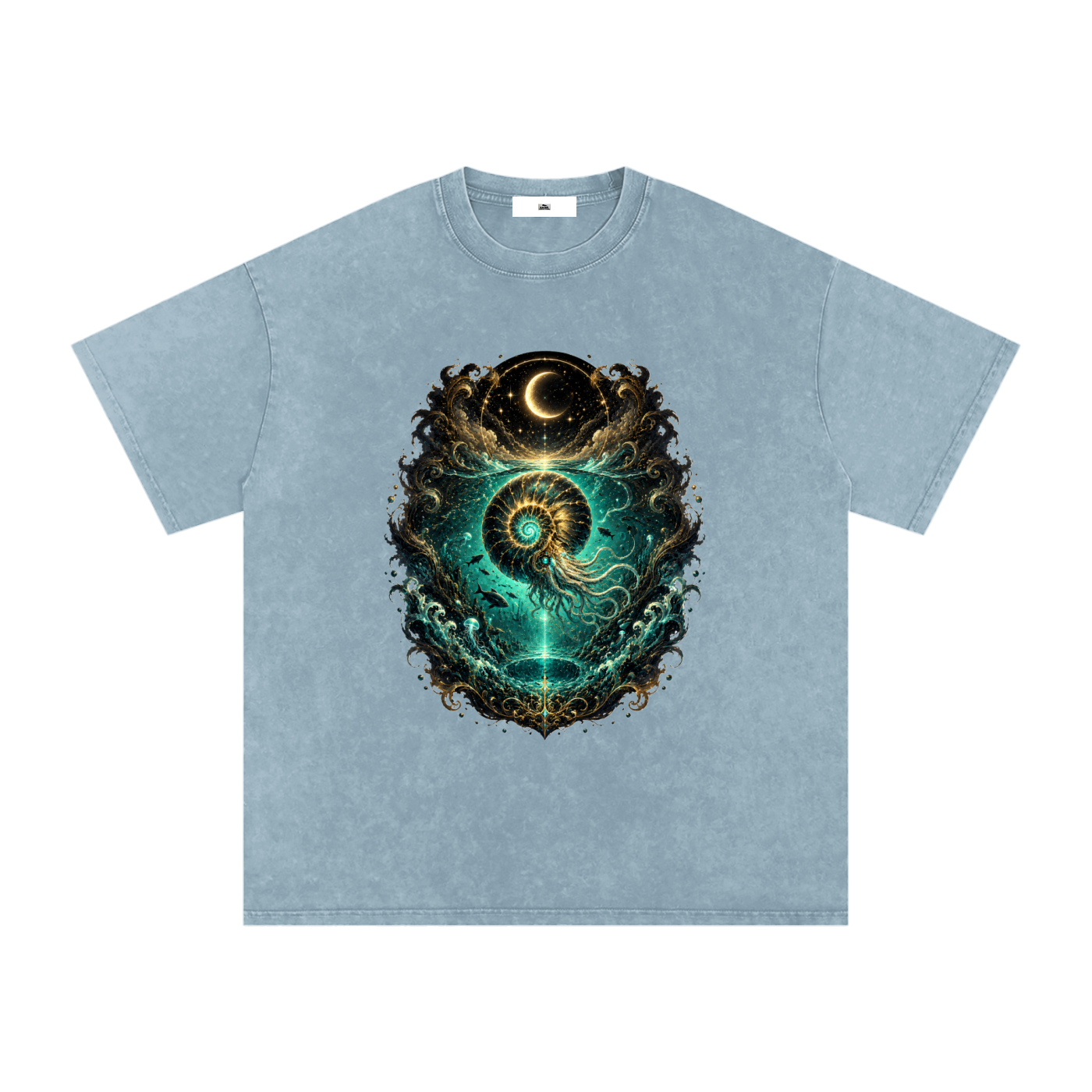Snow Washed Oversized Cotton T-Shirt