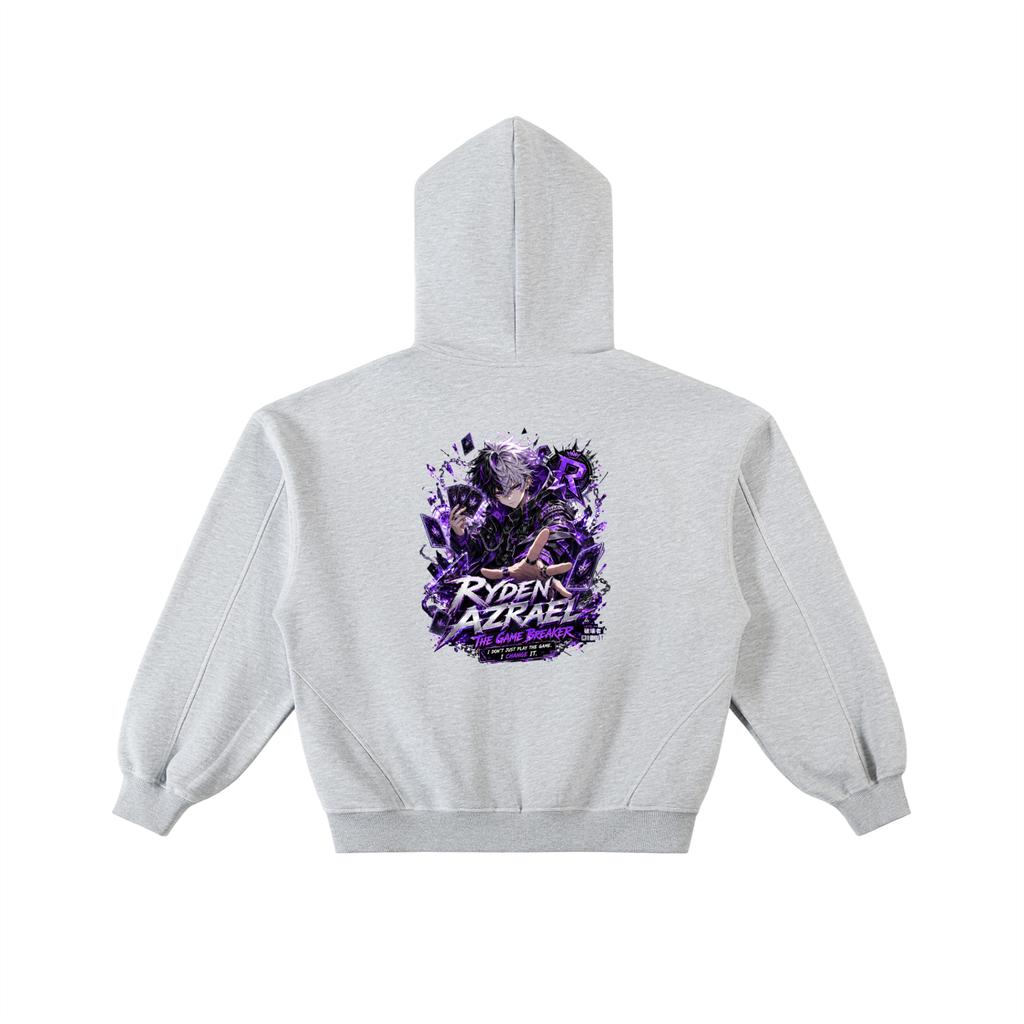 Contrast-Stitched Boxy Fleece Zip Hoodie