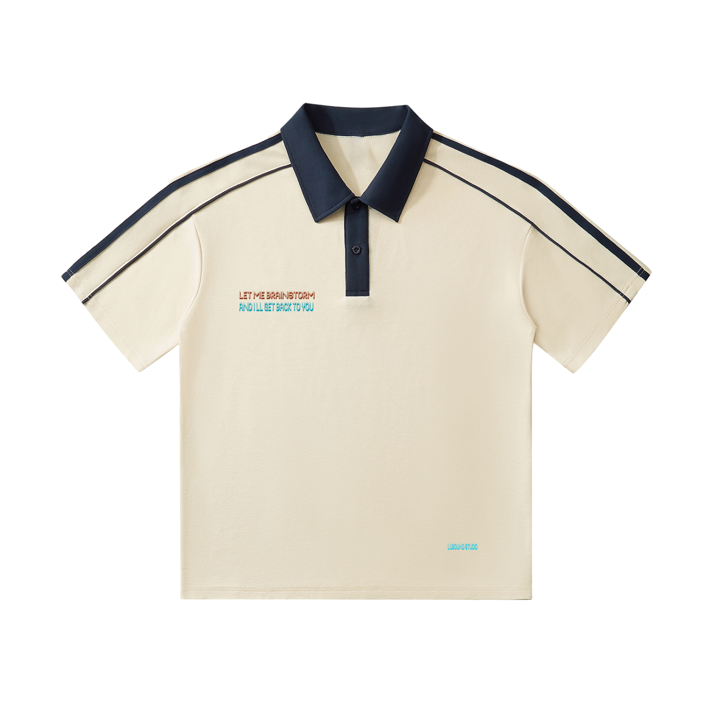Brainstorming Contrast Collar Short-Sleeve Polo Shirt