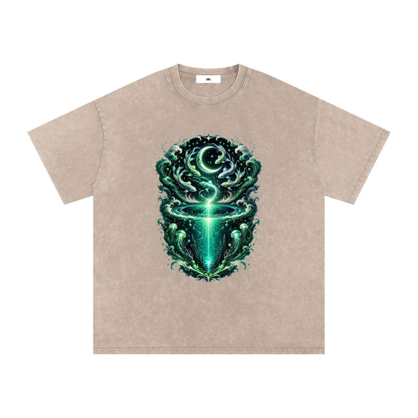 Snow Washed Oversized Cotton T-Shirt