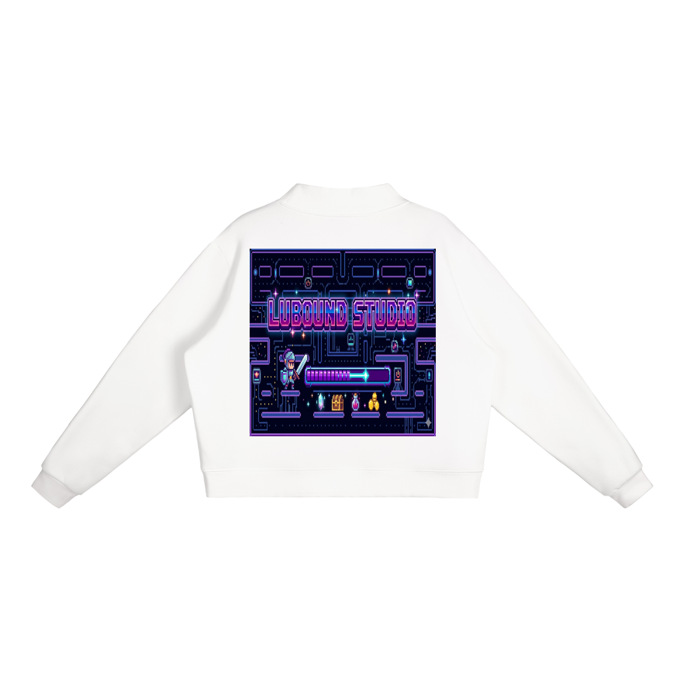 Essential Fleece Mock-Neck Crew Sweatshirt