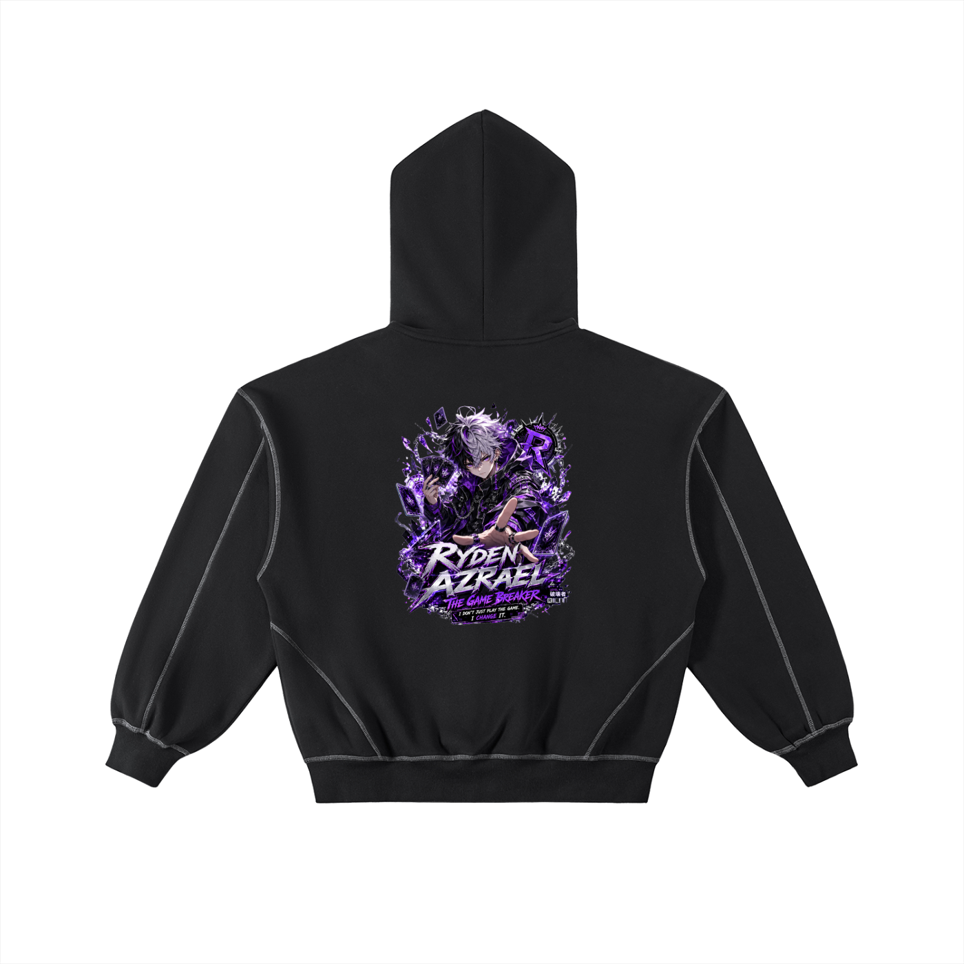 Contrast-Stitched Boxy Fleece Zip Hoodie