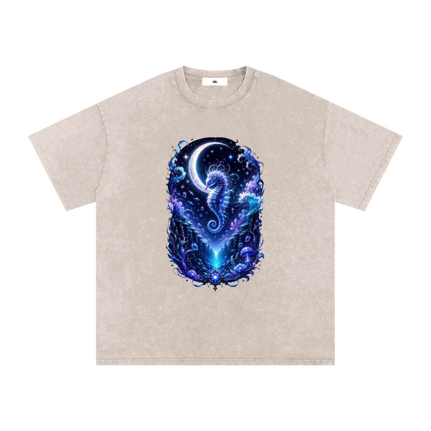 Snow Washed Oversized Cotton T-Shirt
