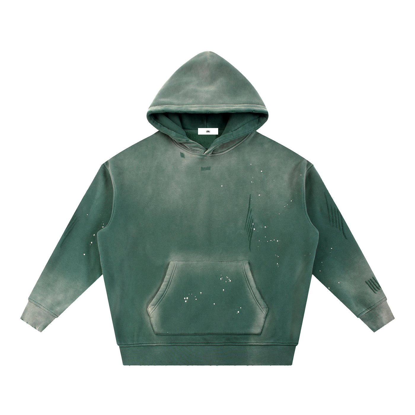 Vintage Washed Frayed Fleece Hoodie