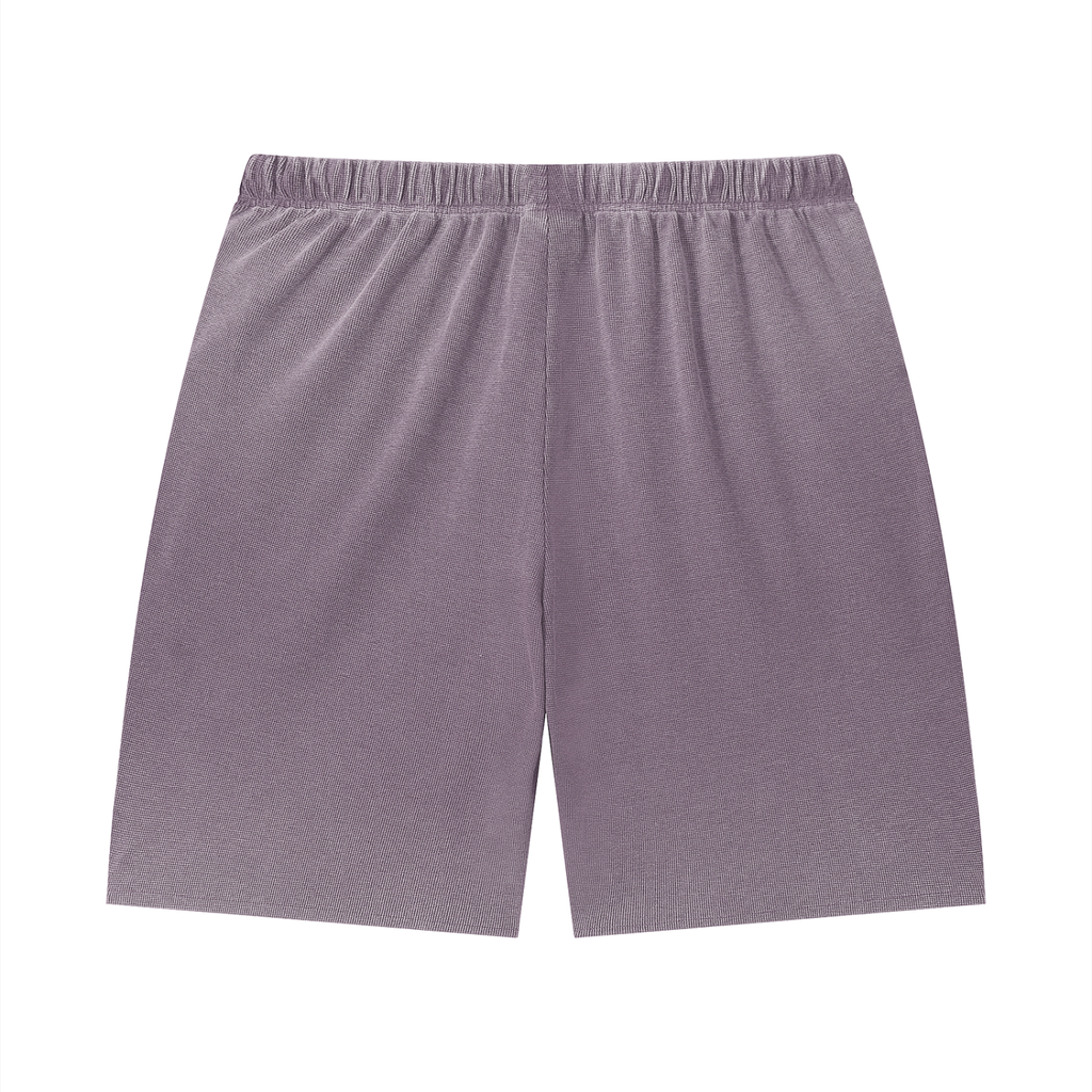 Unisex Vintage Wash Sunfade Waffle Raw Hem Shorts