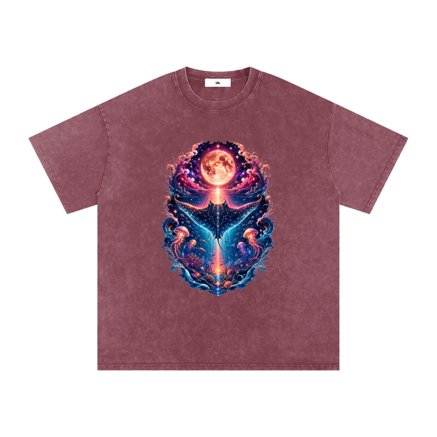 Snow Washed Oversized Cotton T-Shirt