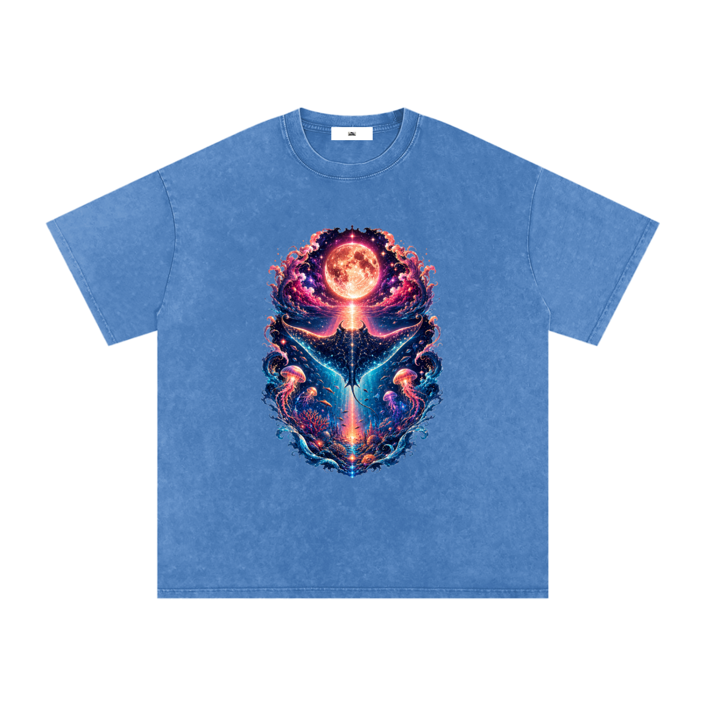 Snow Washed Oversized Cotton T-Shirt