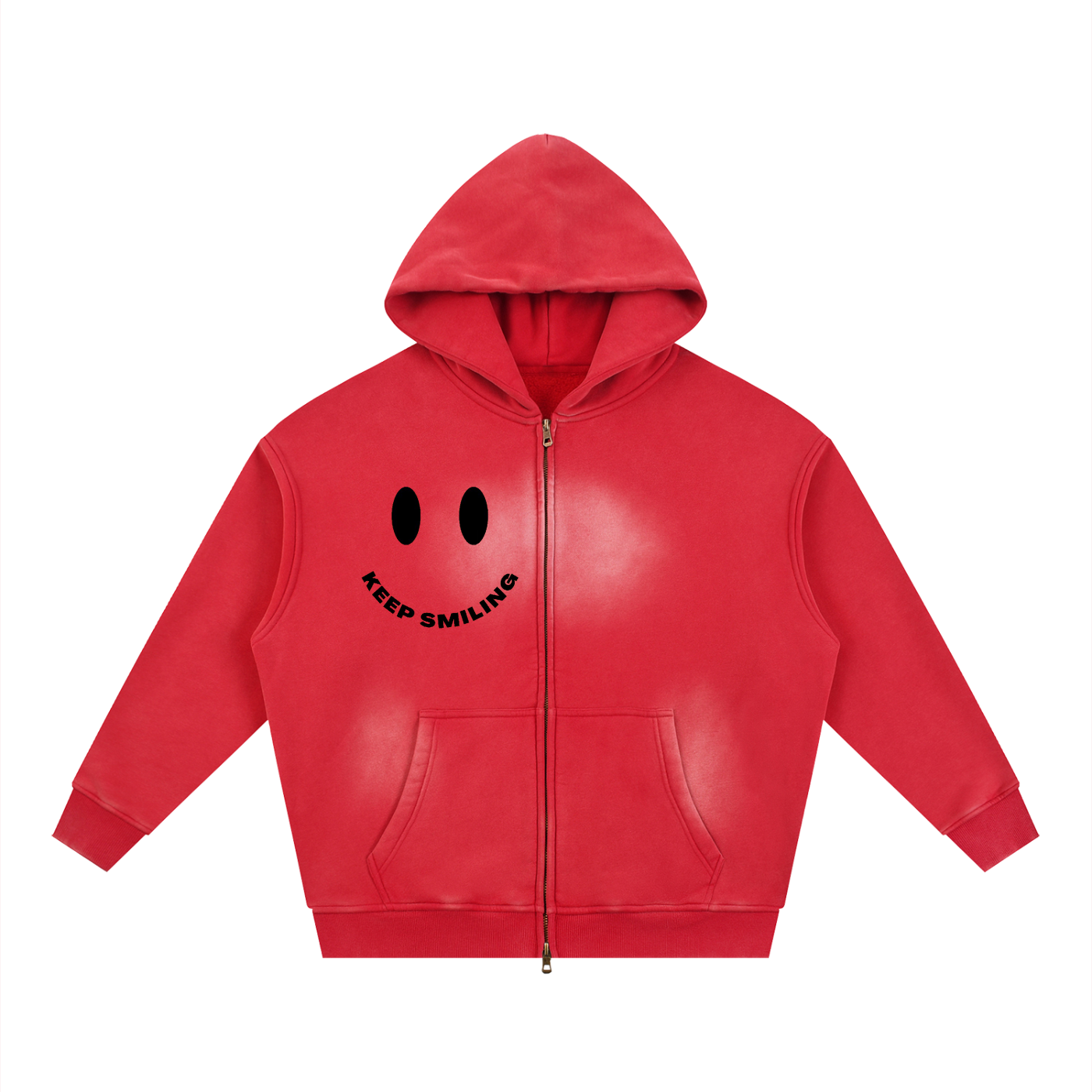 Sunfade Two-way Zipper Boxy Fleece Hoodie