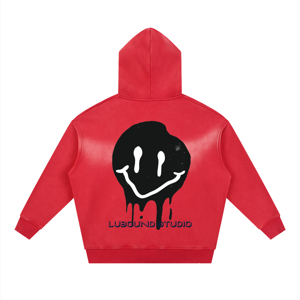 Sunfade Two-way Zipper Boxy Fleece Hoodie