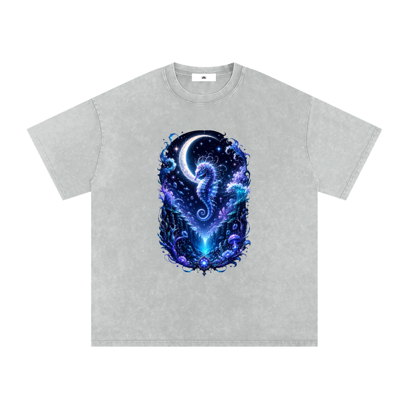 Snow Washed Oversized Cotton T-Shirt