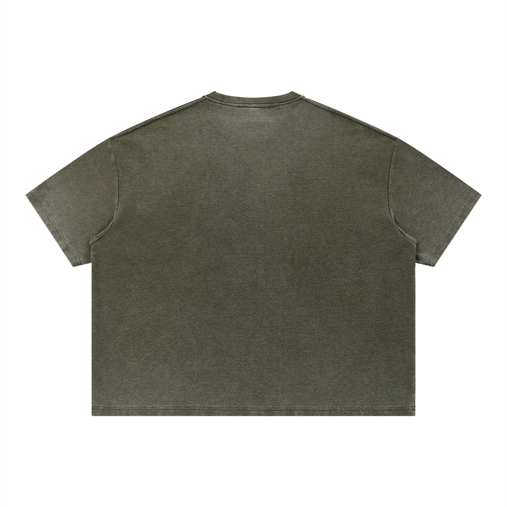 Unisex Vintage Wash Sunfade Boxy Waffle T-Shirt