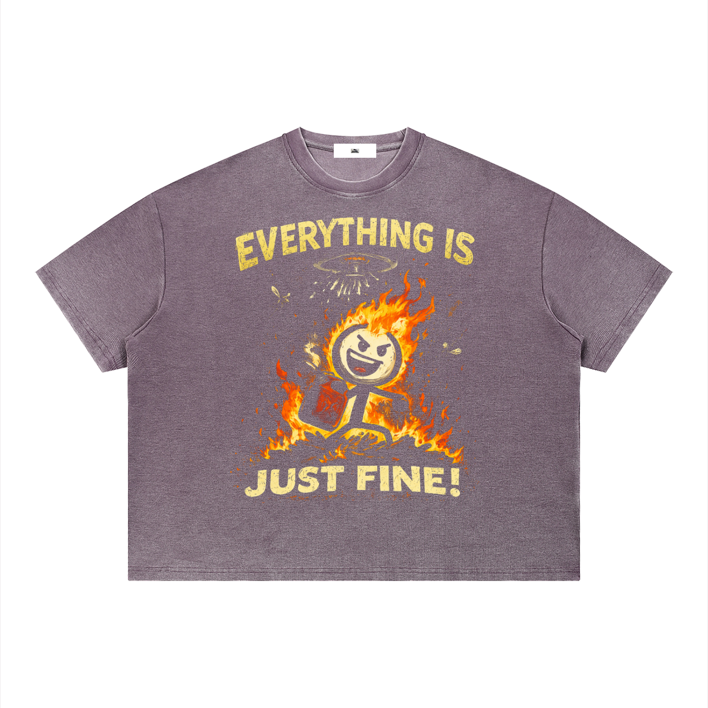 Unisex Vintage Wash Sunfade Boxy Waffle T-Shirt