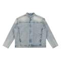 Vintage Wash Zip Denim Jacket