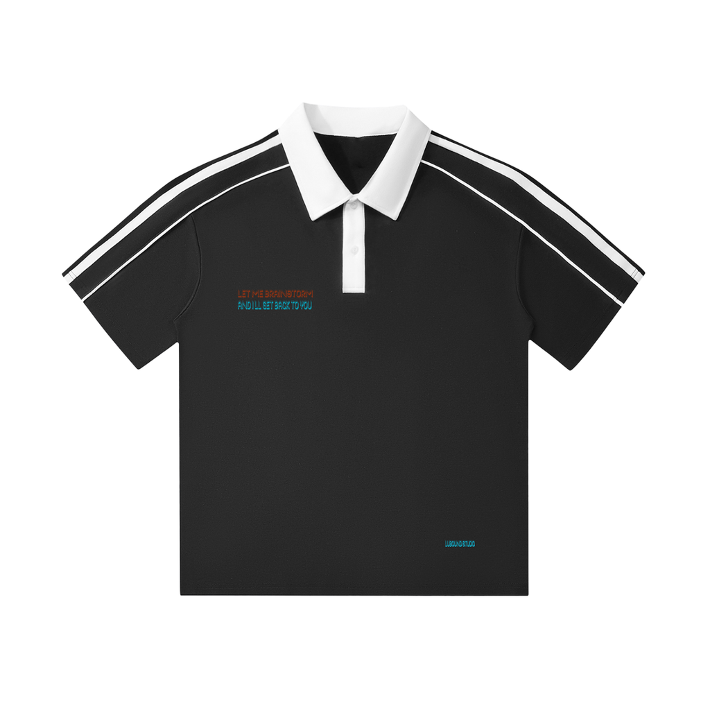 Brainstorming Contrast Collar Short-Sleeve Polo Shirt