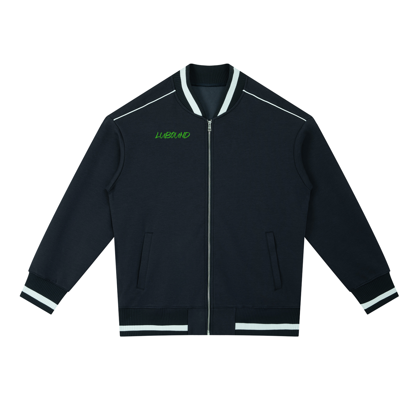 Contrast Piping Zip Bomber Jacket