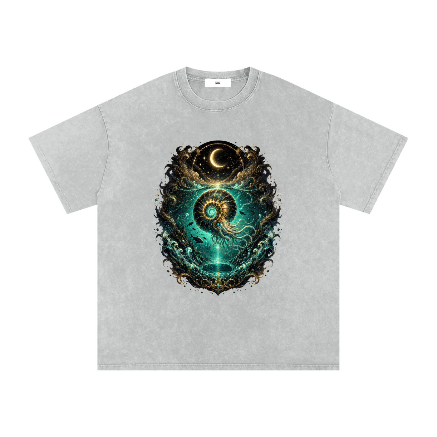 Snow Washed Oversized Cotton T-Shirt