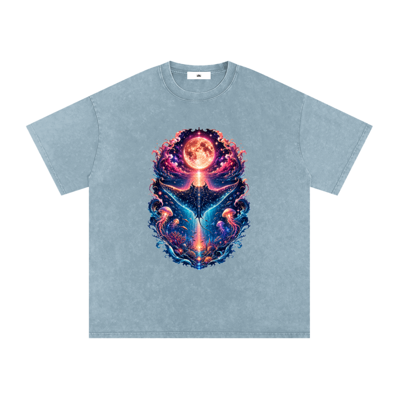 Snow Washed Oversized Cotton T-Shirt