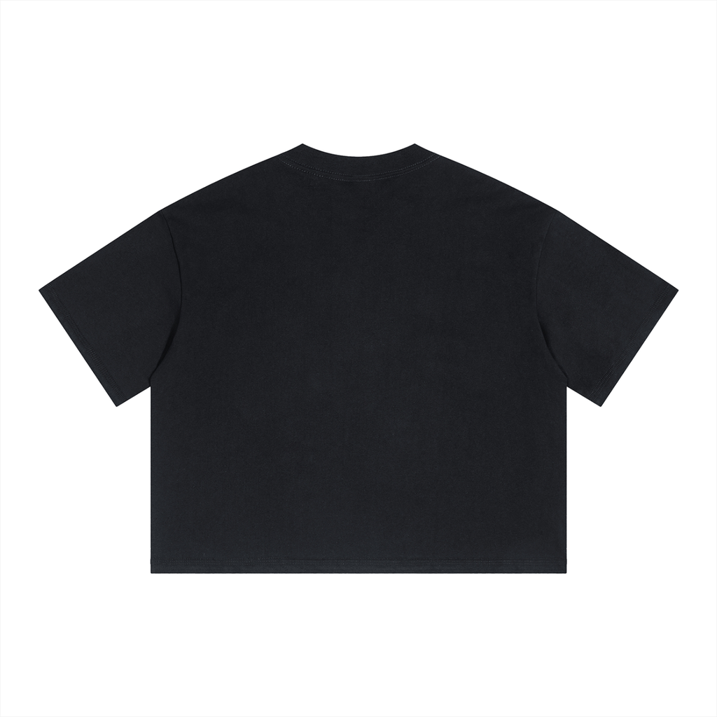 Unisex Boxy Drop Shoulder Crop T-Shirt