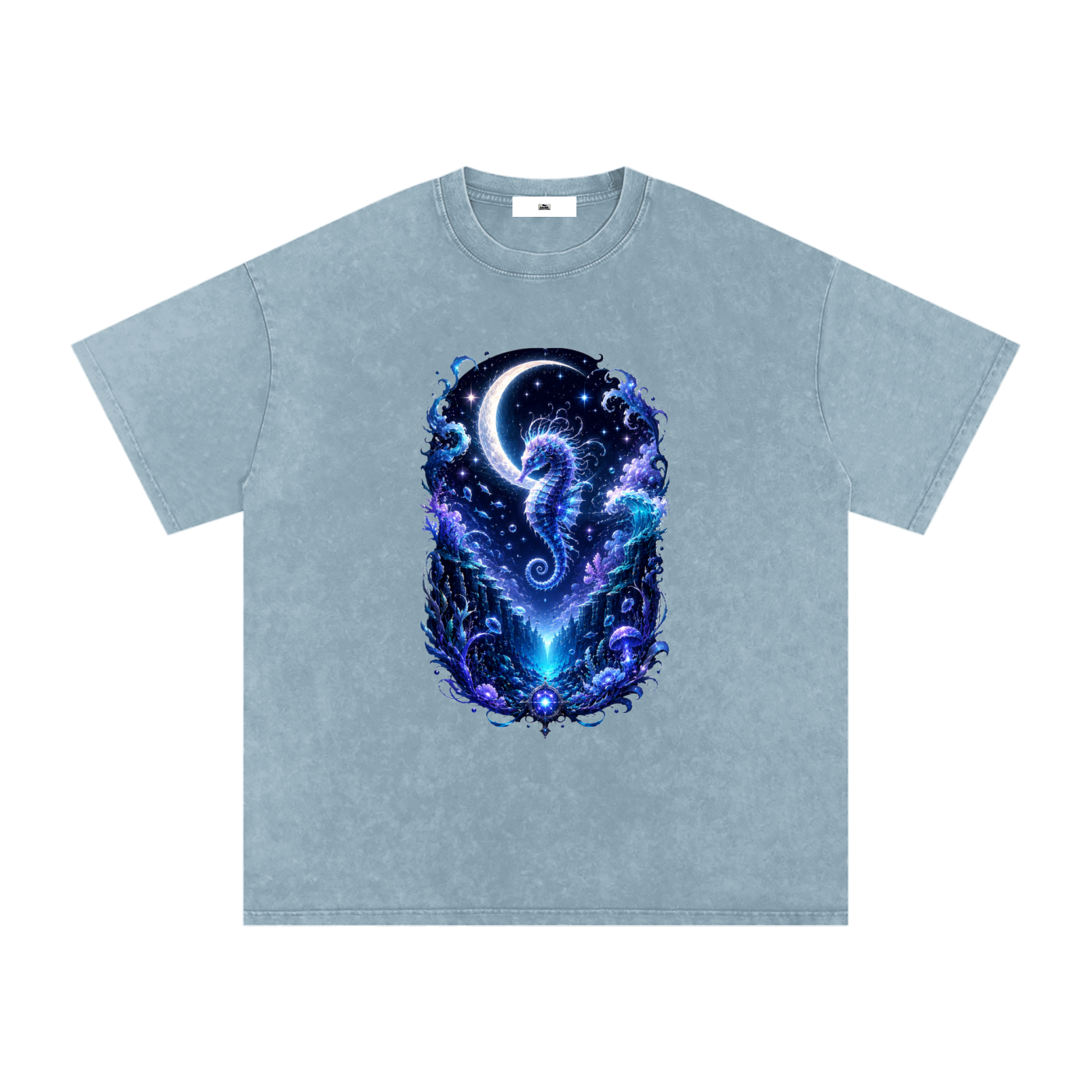 Snow Washed Oversized Cotton T-Shirt