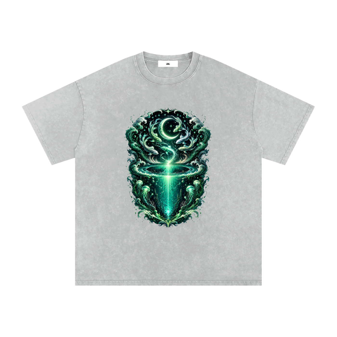 Snow Washed Oversized Cotton T-Shirt