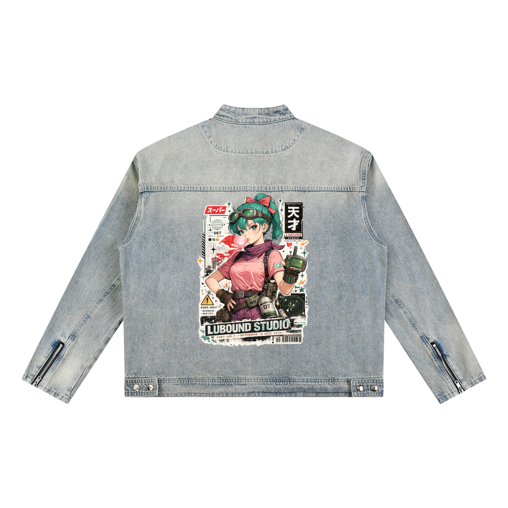 Vintage Wash Zip Denim Jacket