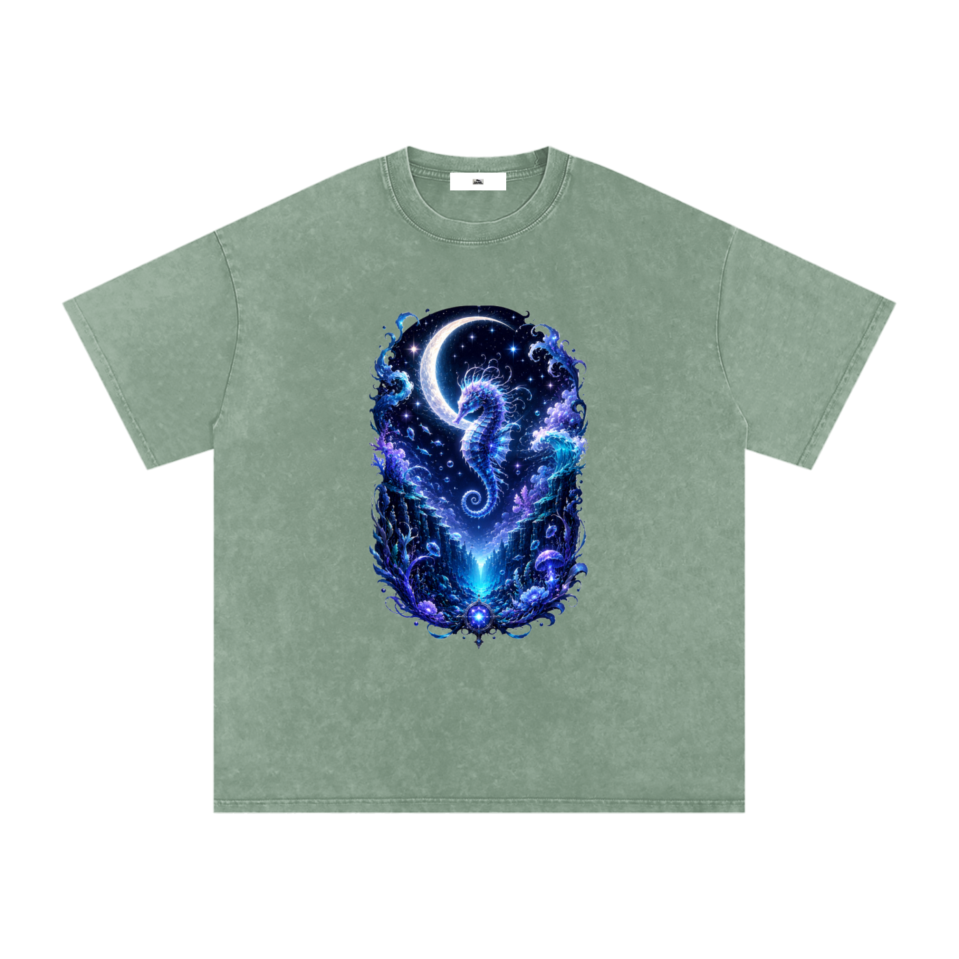 Snow Washed Oversized Cotton T-Shirt