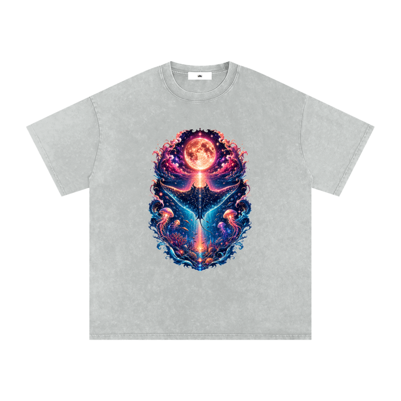Snow Washed Oversized Cotton T-Shirt