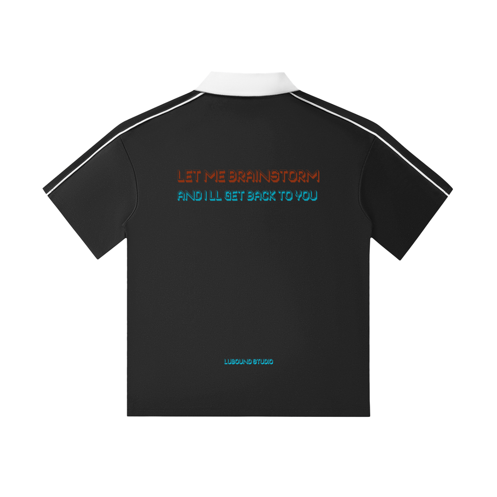Brainstorming Contrast Collar Short-Sleeve Polo Shirt