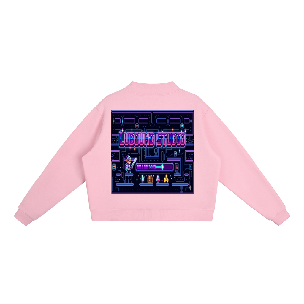 Essential Fleece Mock-Neck Crew Sweatshirt