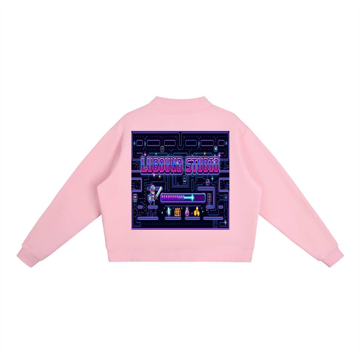 Essential Fleece Mock-Neck Crew Sweatshirt