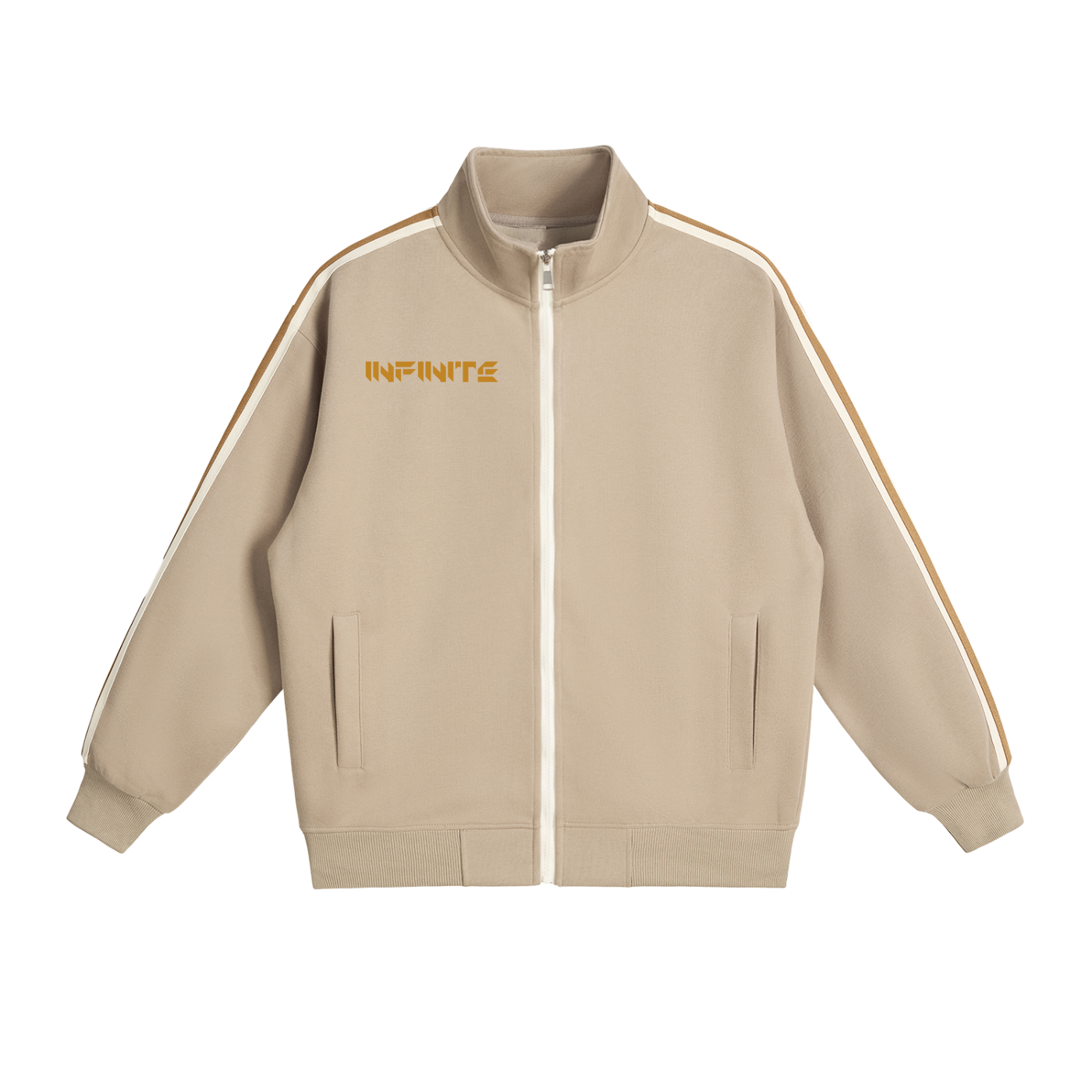 Contrast Side-Stripe Stand Collar  Jacket