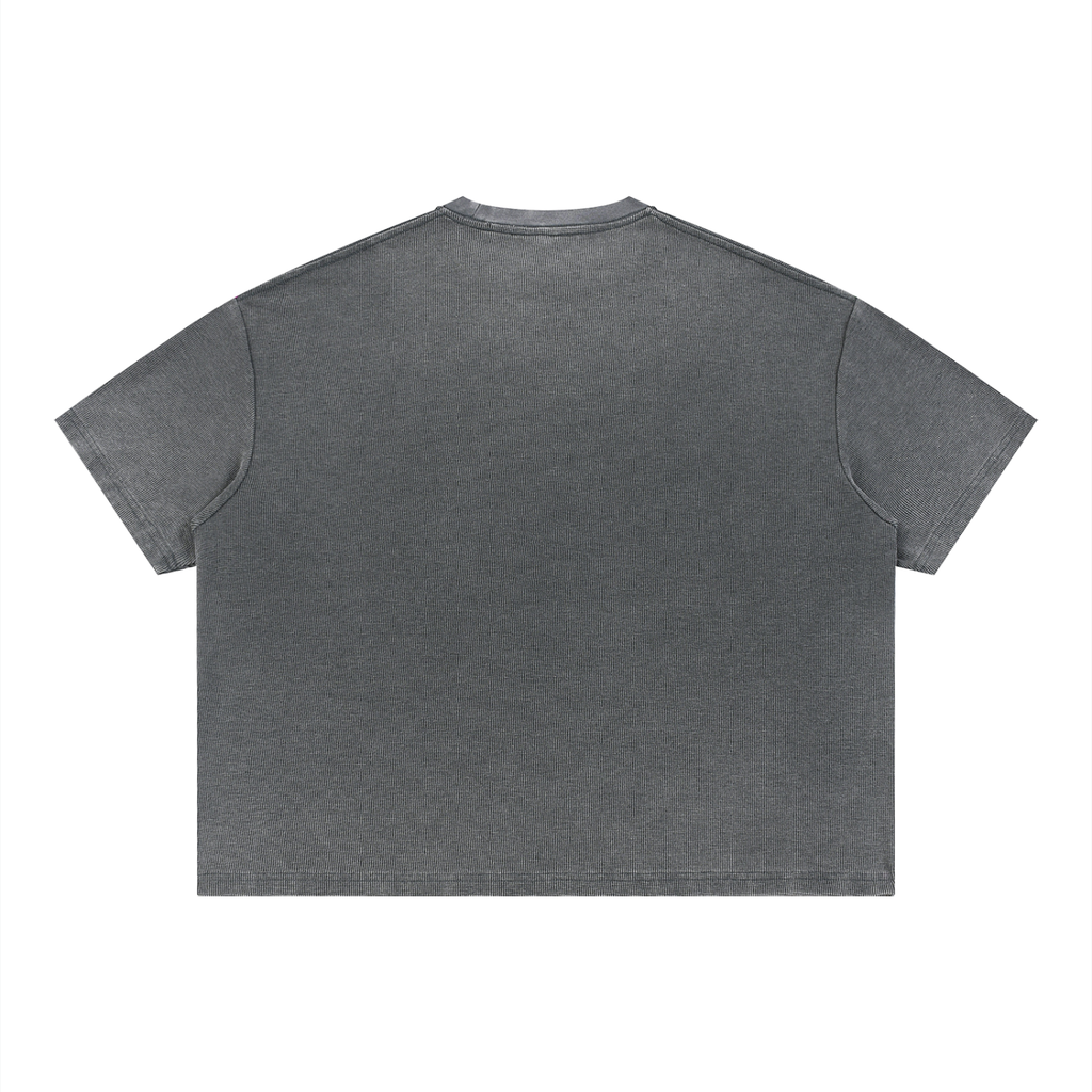 Unisex Vintage Wash Sunfade Boxy Waffle T-Shirt