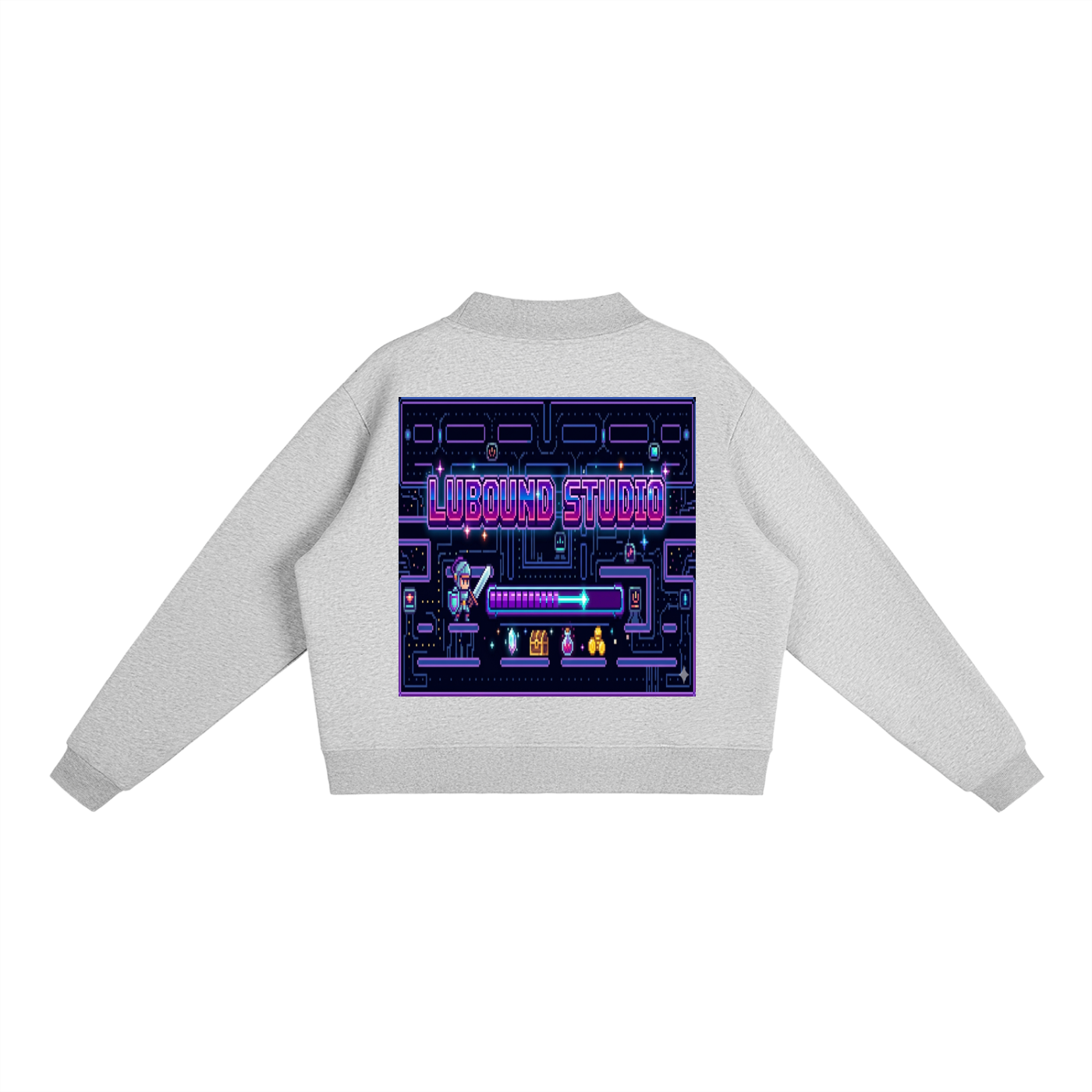 Essential Fleece Mock-Neck Crew Sweatshirt