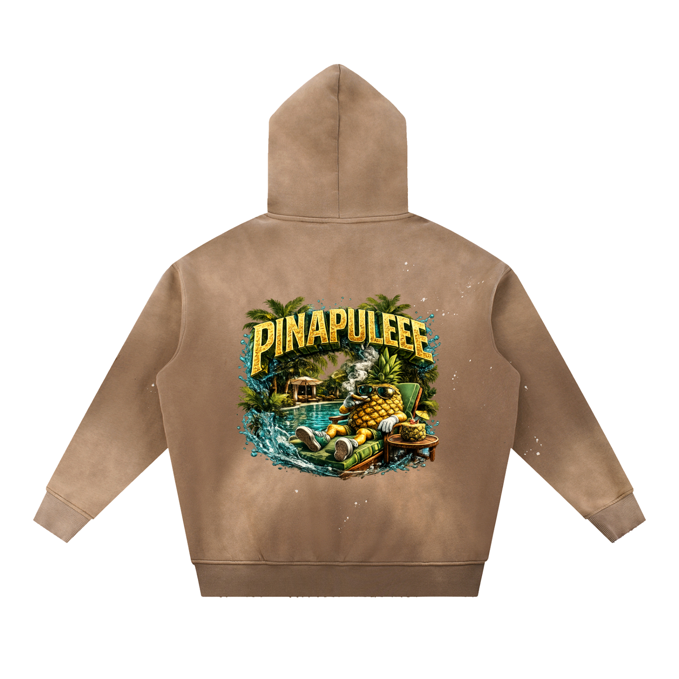 Vintage Washed Frayed Fleece Hoodie