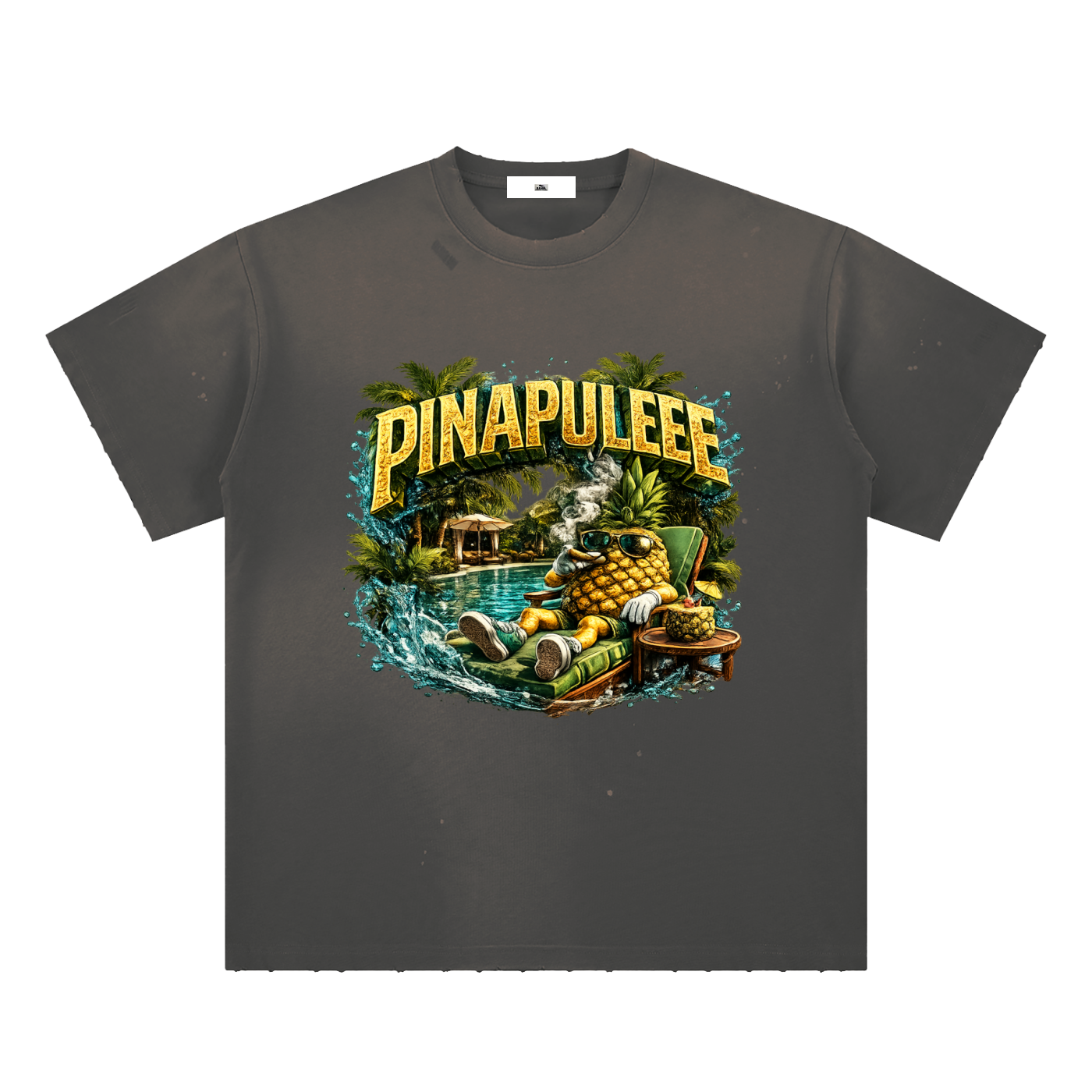 Hand-Frayed Sunfade Paint Splatter T-Shirt