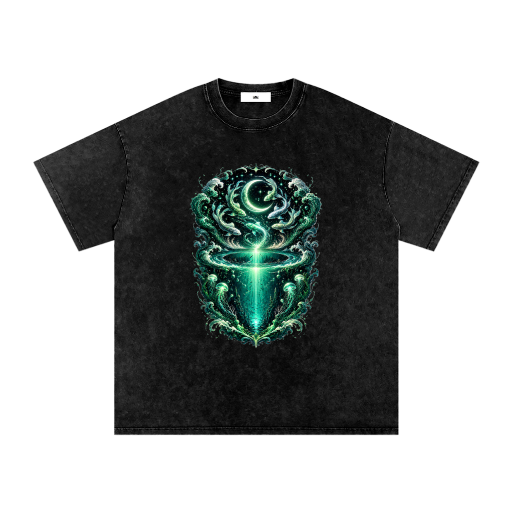 Snow Washed Oversized Cotton T-Shirt