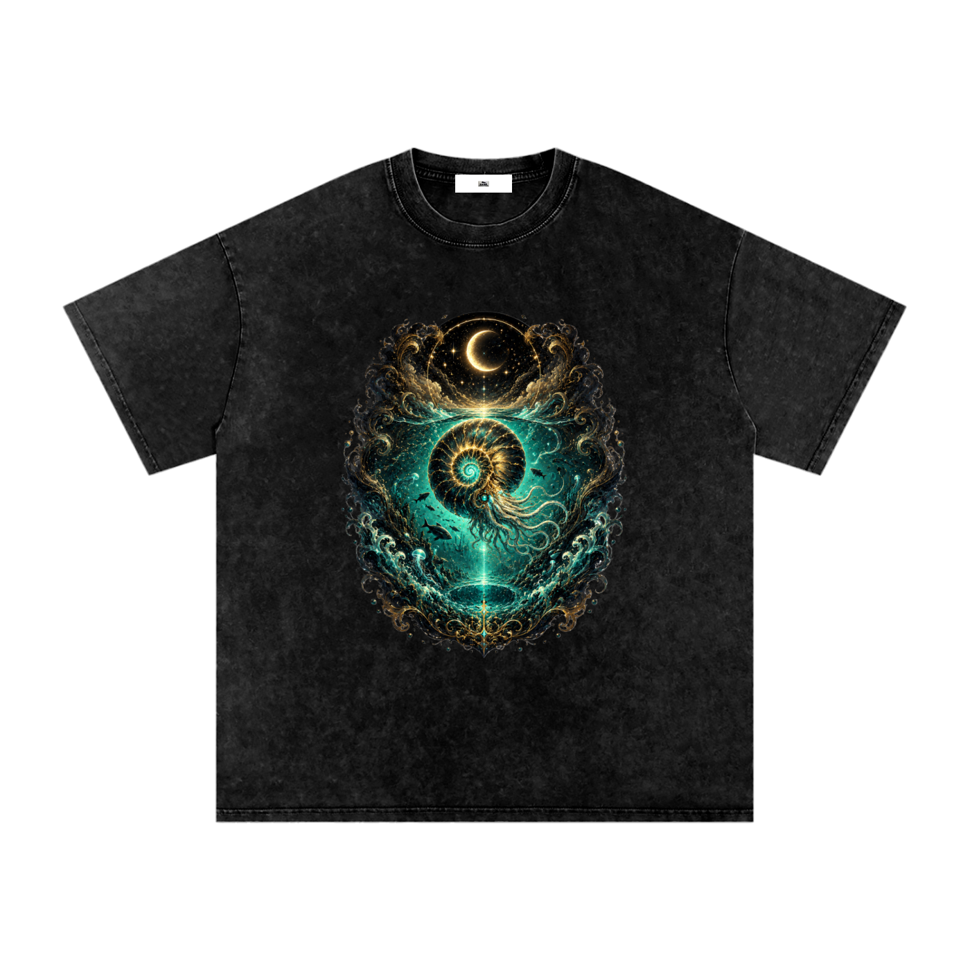 Snow Washed Oversized Cotton T-Shirt