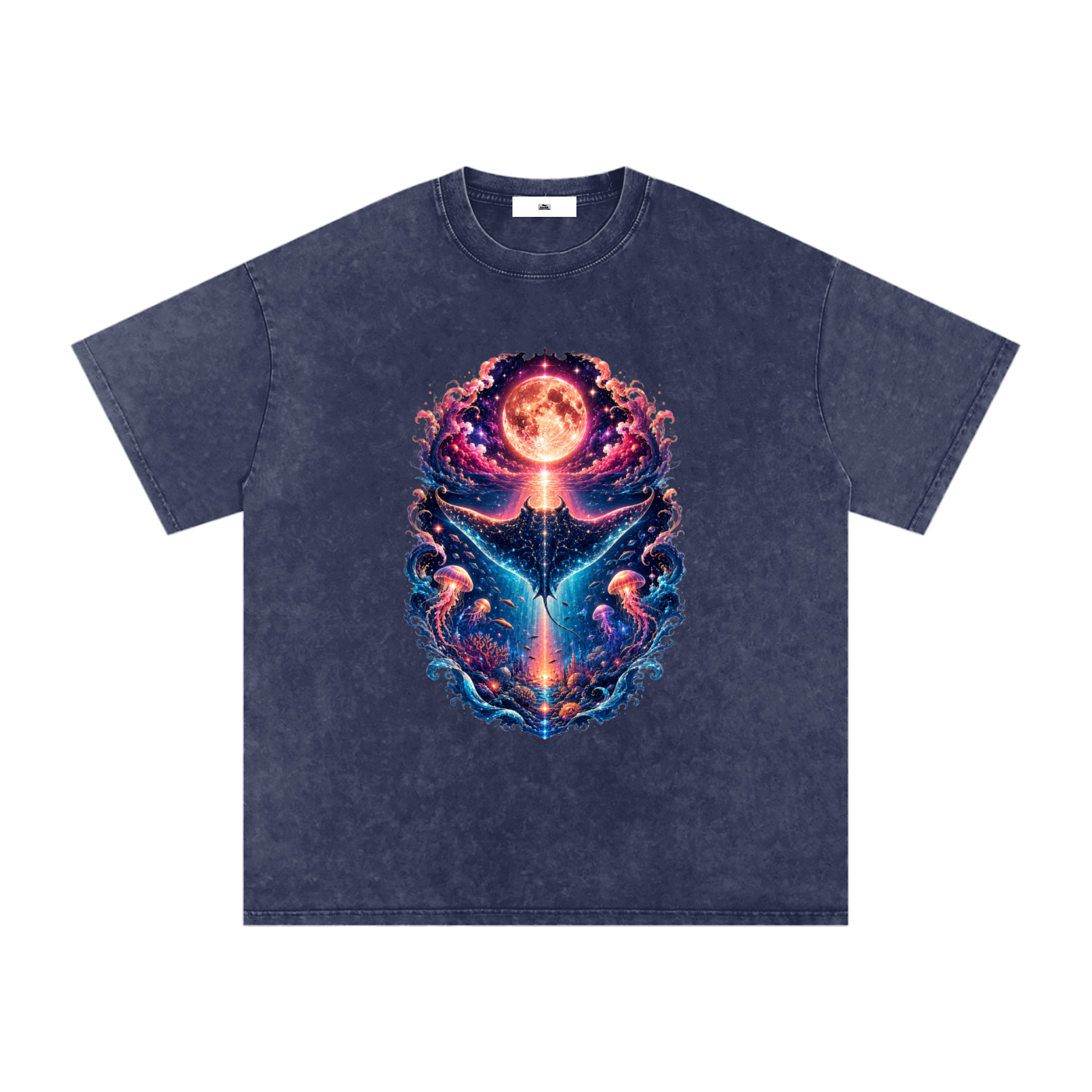 Snow Washed Oversized Cotton T-Shirt