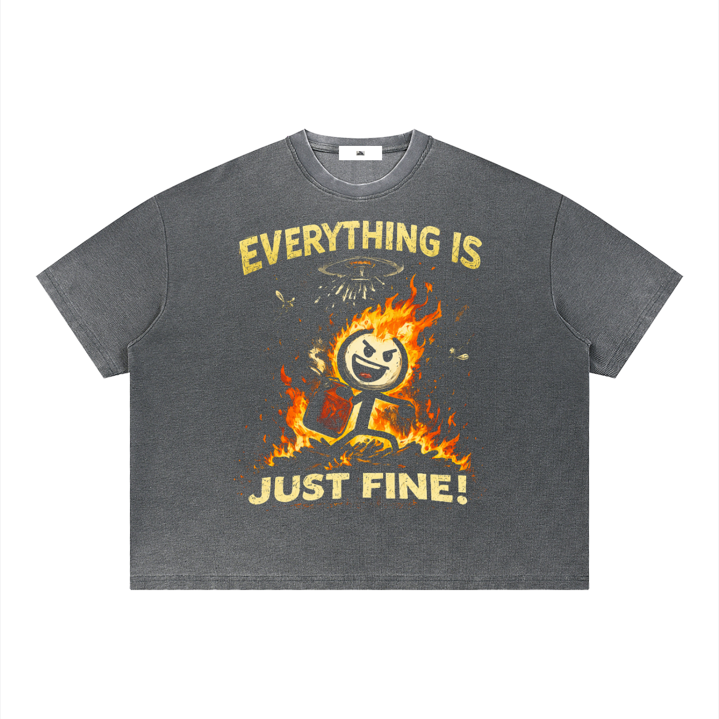 Unisex Vintage Wash Sunfade Boxy Waffle T-Shirt